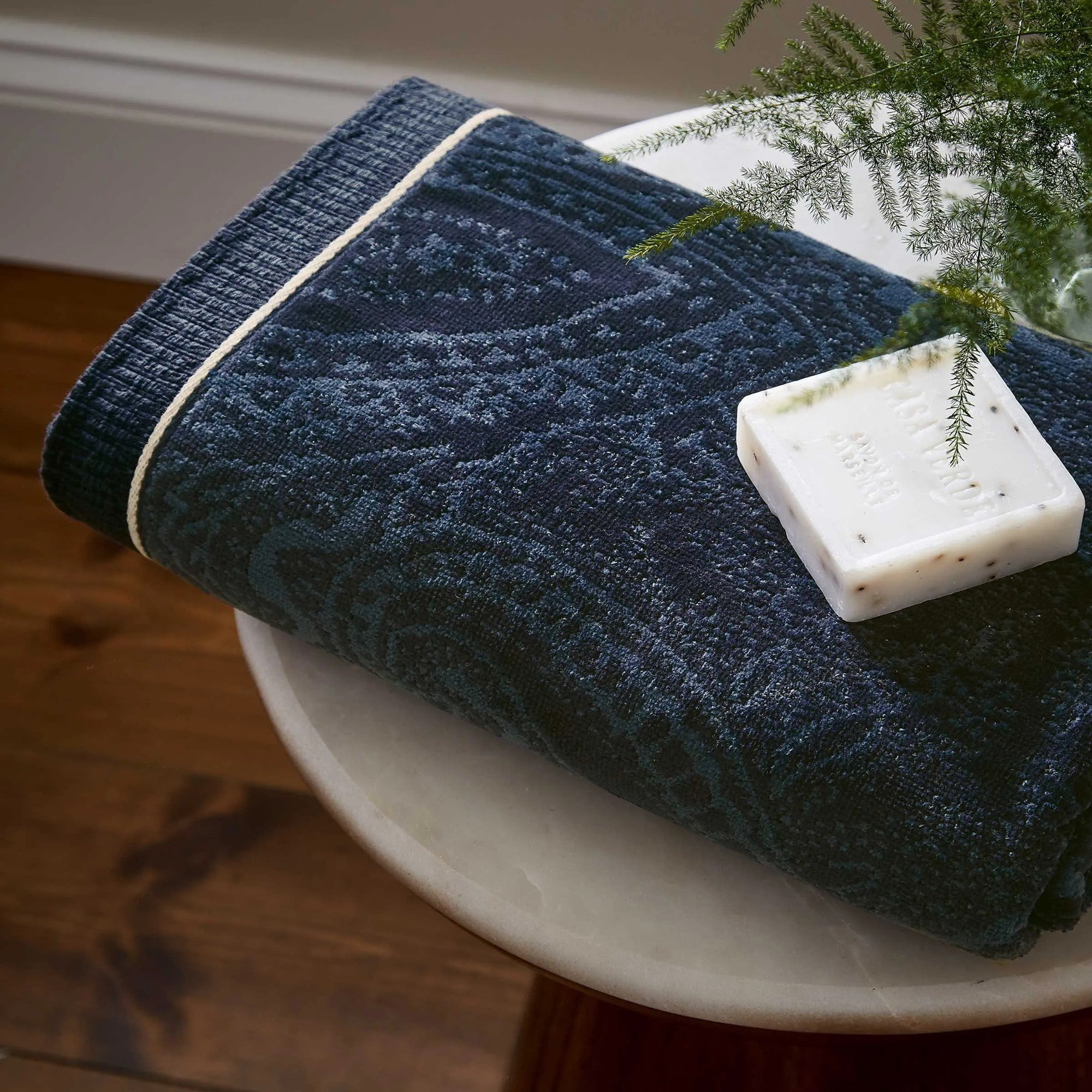 Freya Bath Towels Collection in Navy
