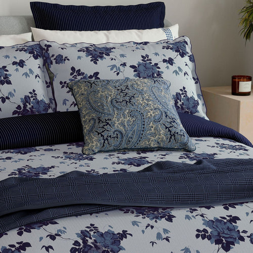 Bedeck of Belfast "Freya" Duvet Cover and Oxford Pillowcase in Indigo