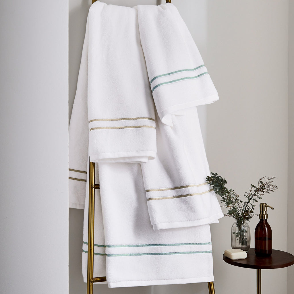 Murano Bath Towels in White/Truffle