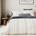 Bedeck of Belfast "Nena" Woven Stripe Duvet Cover Set in Denim