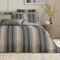 Bedeck of Belfast "Oscar" Duvet Cover and Oxford Pillowcase in Charcoal & Tan