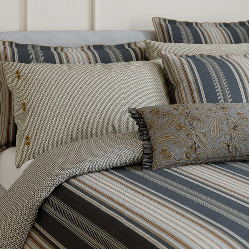 Bedeck of Belfast "Oscar" Duvet Cover and Oxford Pillowcase in Charcoal & Tan