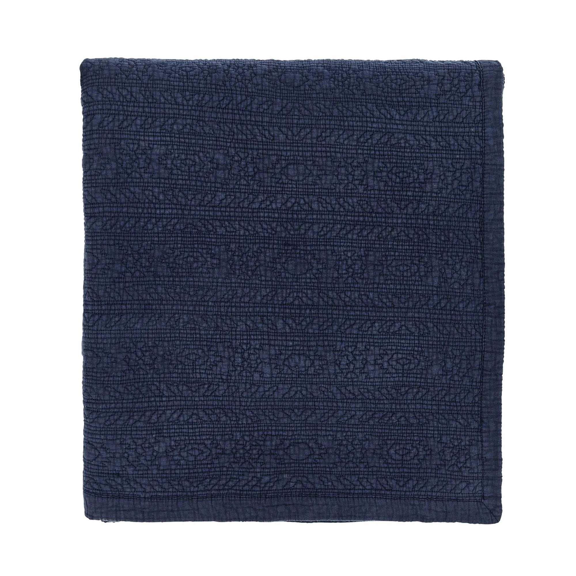 Stafford Quilted Throw in Navy