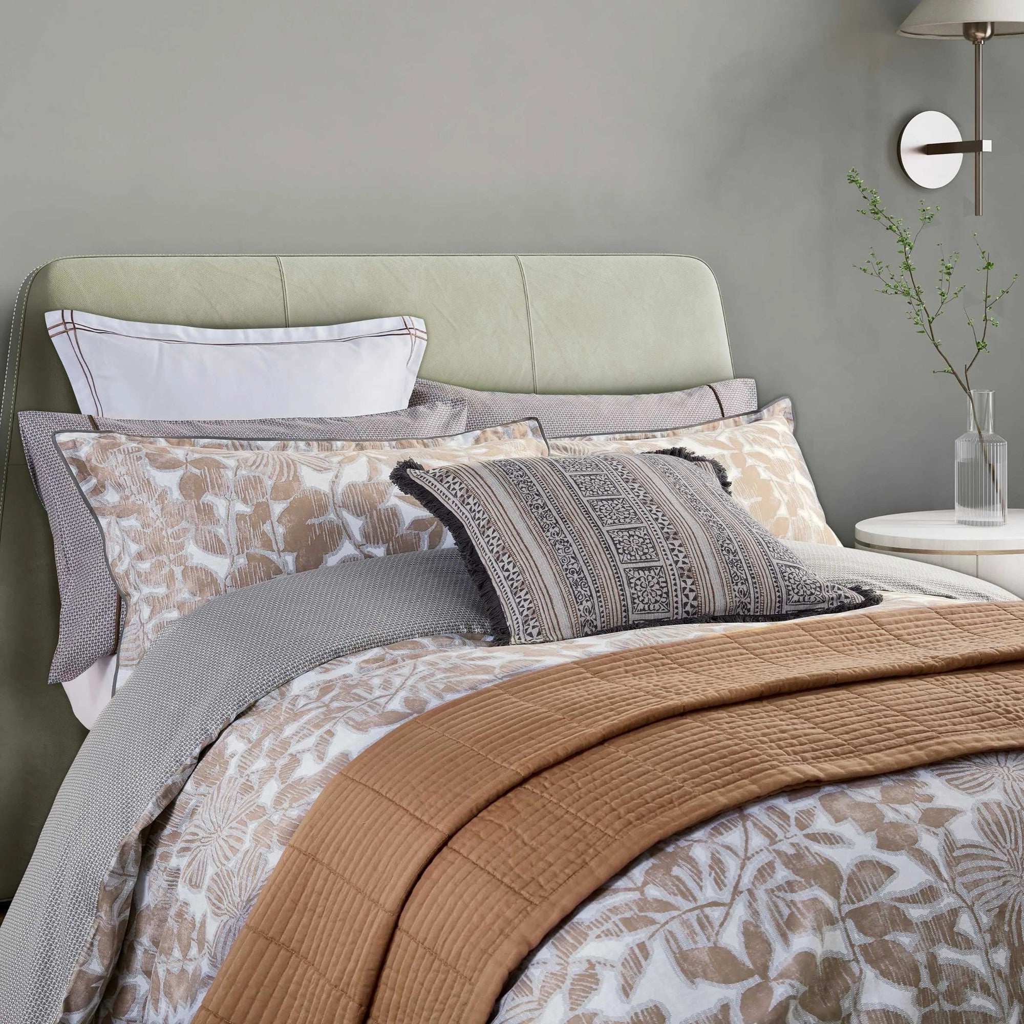 Zenda Quilted Throw in Tan