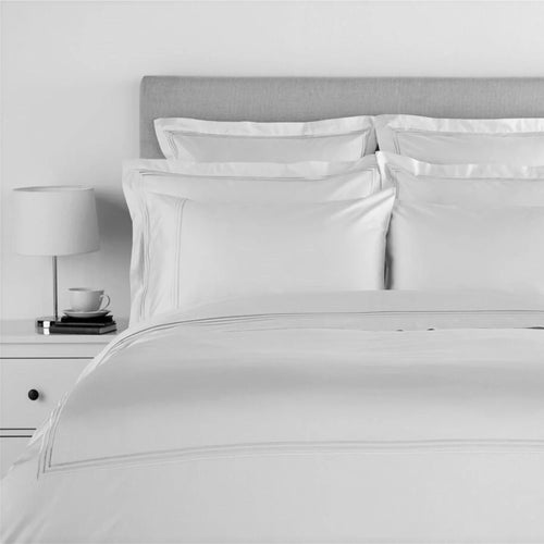500 TC Supima Cotton Duvet Cover with White Embroidery