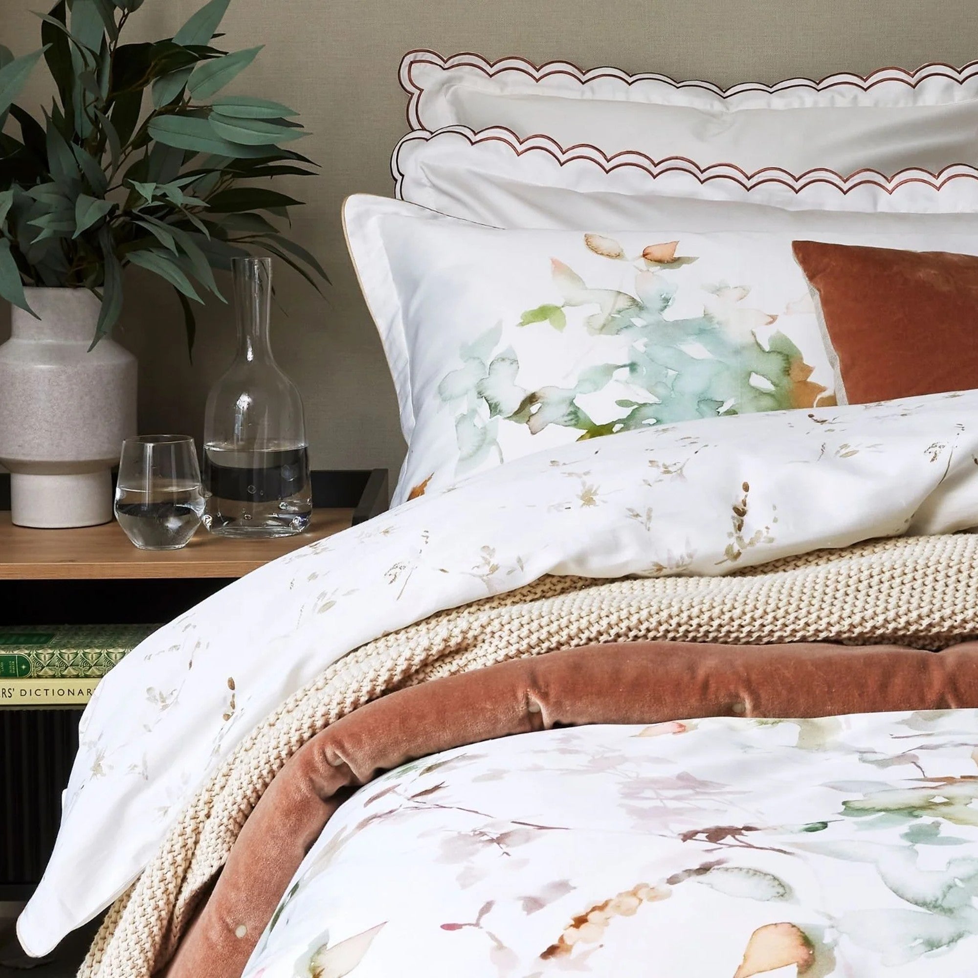 Christy "Botanical" Duvet Cover Sets in Sage