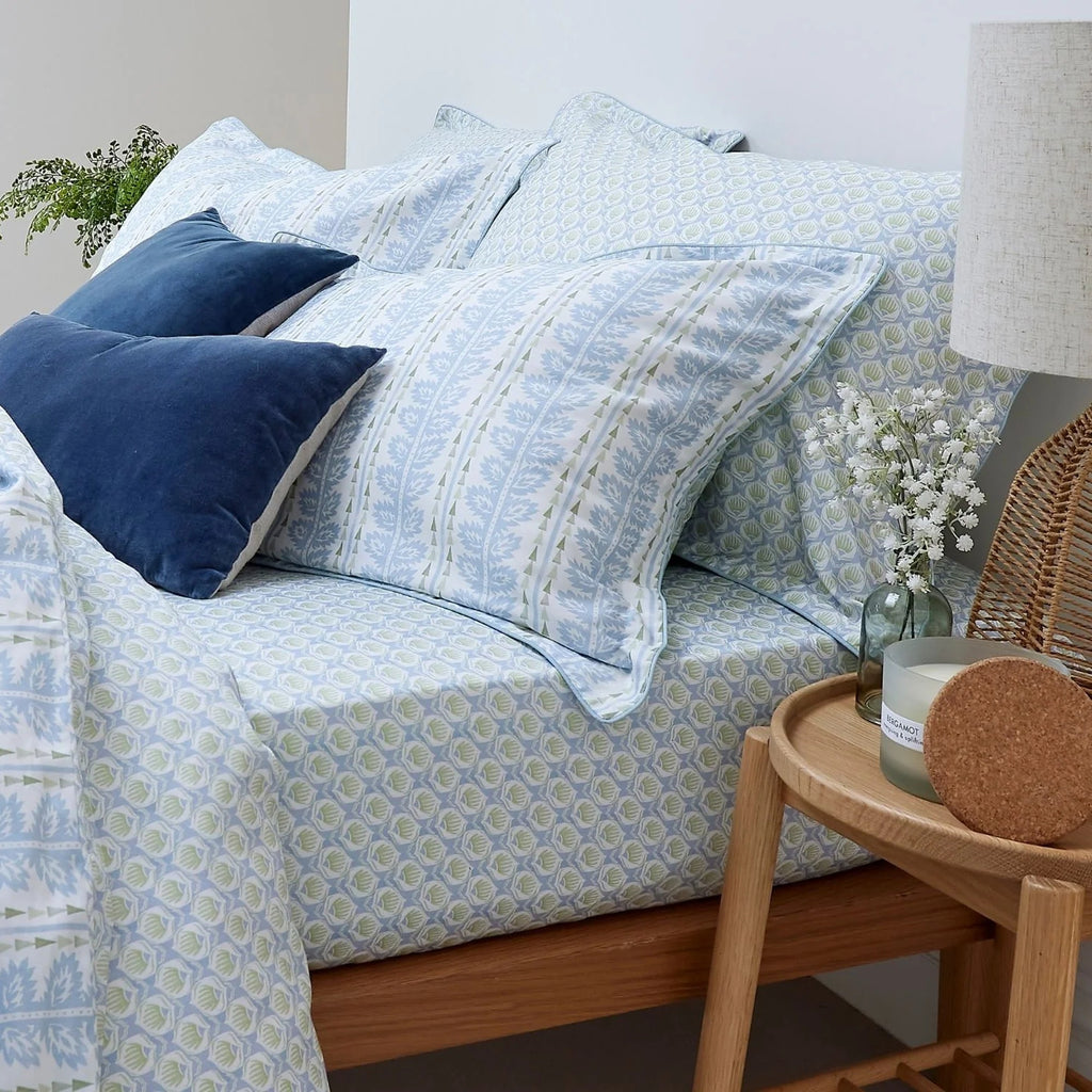 Christy "Folia" Duvet Cover Sets in Powder Blue