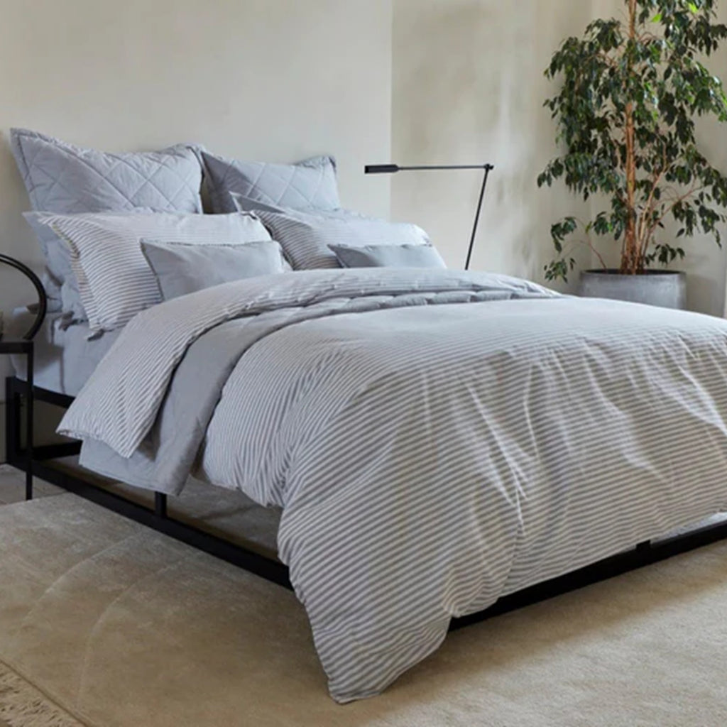 Christy "Lerwick Stripe" Duvet Cover Sets in Silver