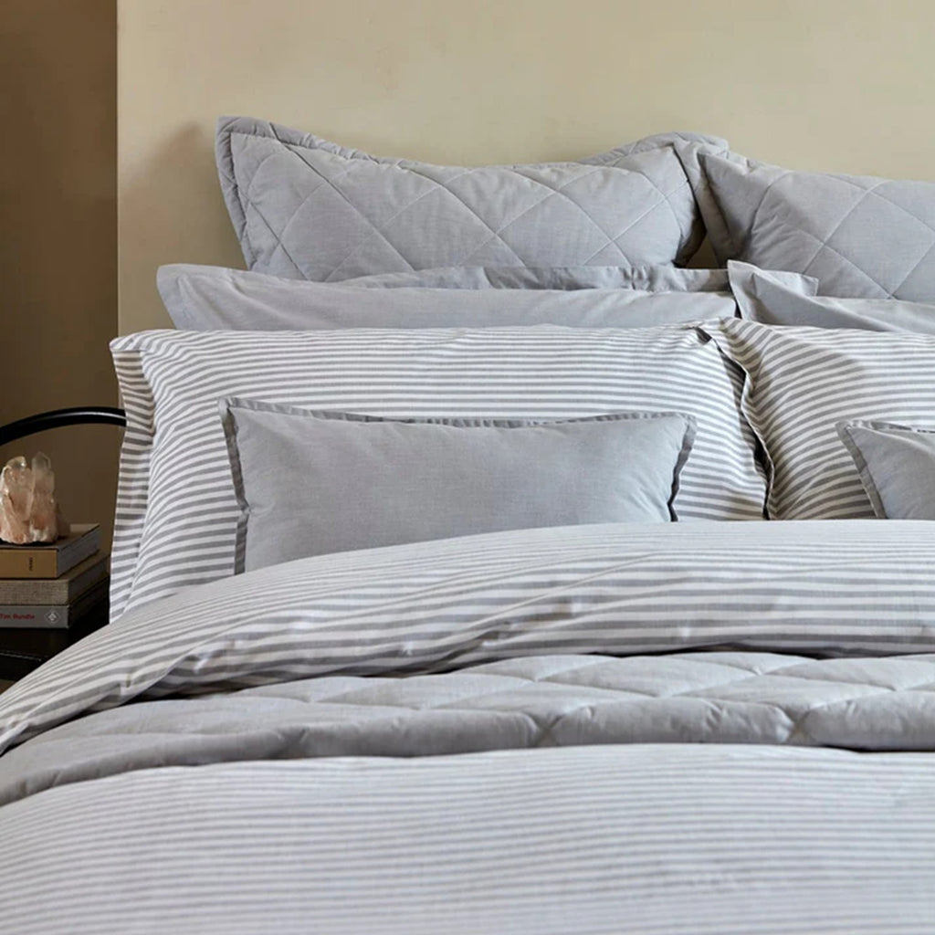 Christy "Lerwick Stripe" Duvet Cover Sets in Silver