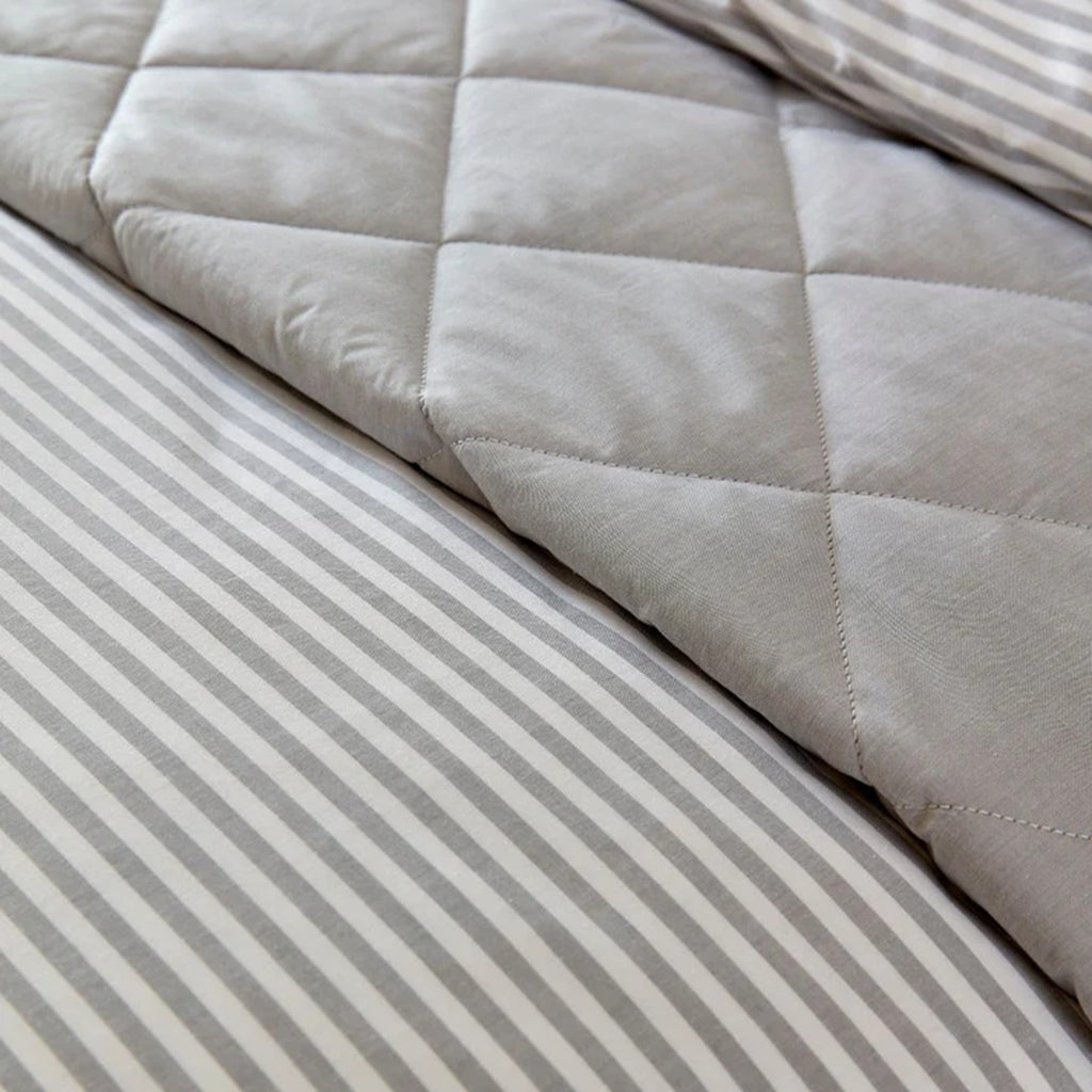 Christy "Lerwick Stripe" Duvet Cover Sets in Silver