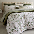 Christy "Magnolia" Duvet Cover Sets in Olive