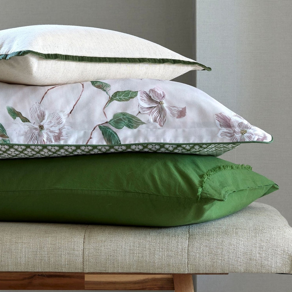 Christy "Magnolia" Duvet Cover Sets in Olive