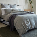 Christy Organic Cotton "Retreat" Plain Dyed Sheets & Duvet Covers in Grey