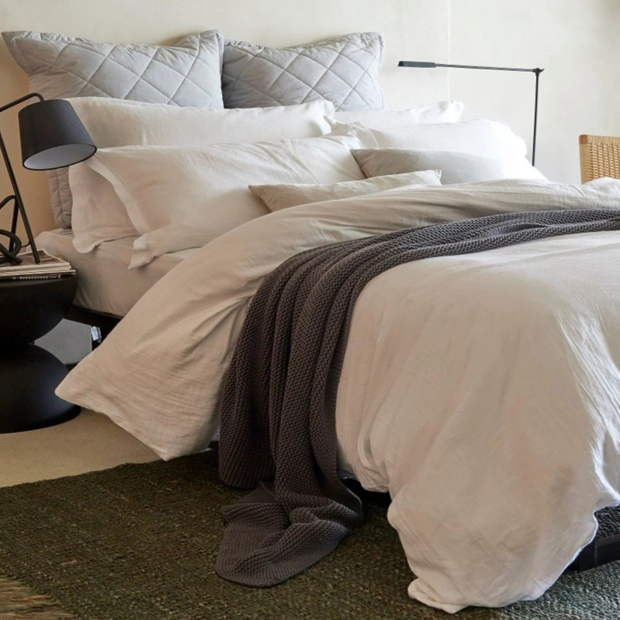 Christy Organic Cotton "Retreat" Plain Dyed Sheets & Duvet Covers White