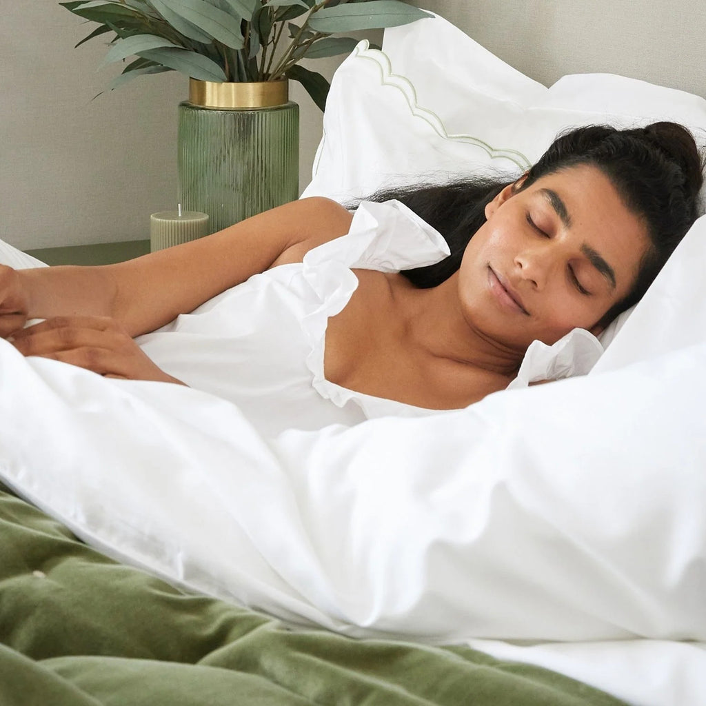 Christy "Scallop Edge" Duvet Cover Sets in Matcha