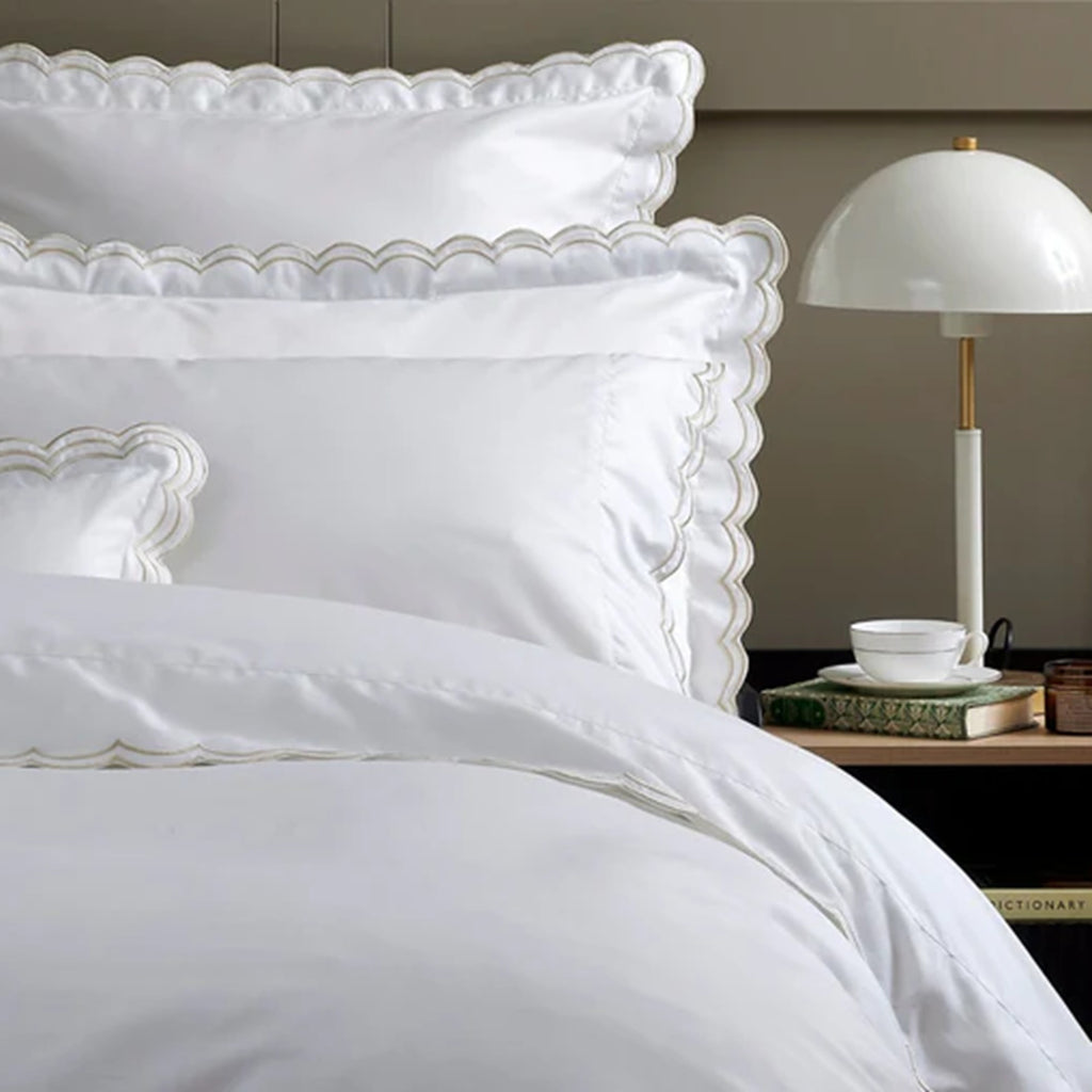 Christy "Scallop Edge" Duvet Cover Sets in Oyster