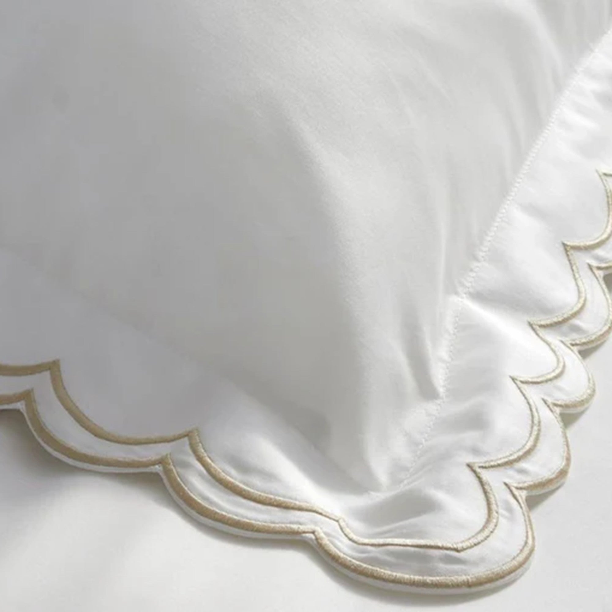 Christy "Scallop Edge" Duvet Cover Sets in Oyster