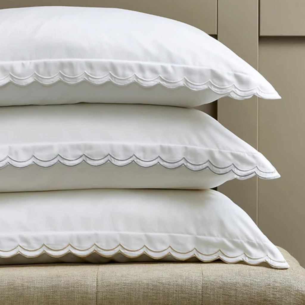 Christy "Scallop Edge" Duvet Cover Sets in Oyster