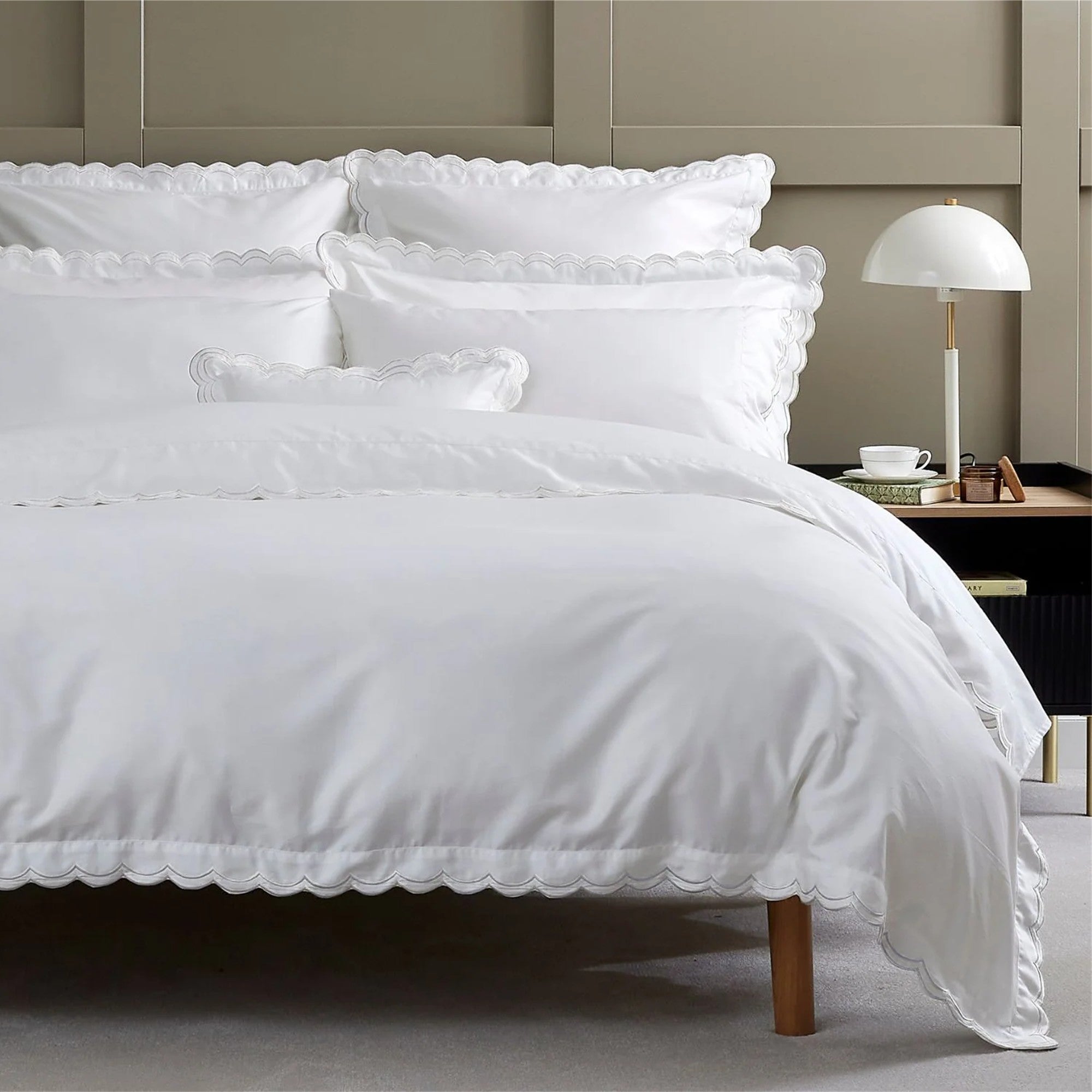 Christy "Scallop Edge" Duvet Cover Sets in White