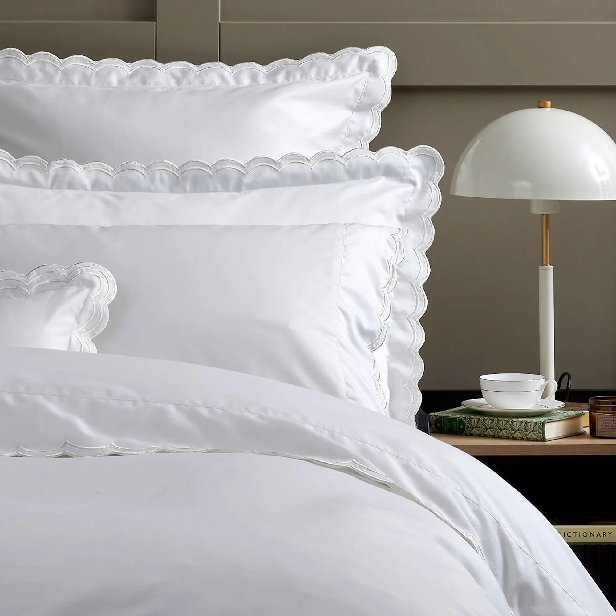 Christy "Scallop Edge" Duvet Cover Sets in White