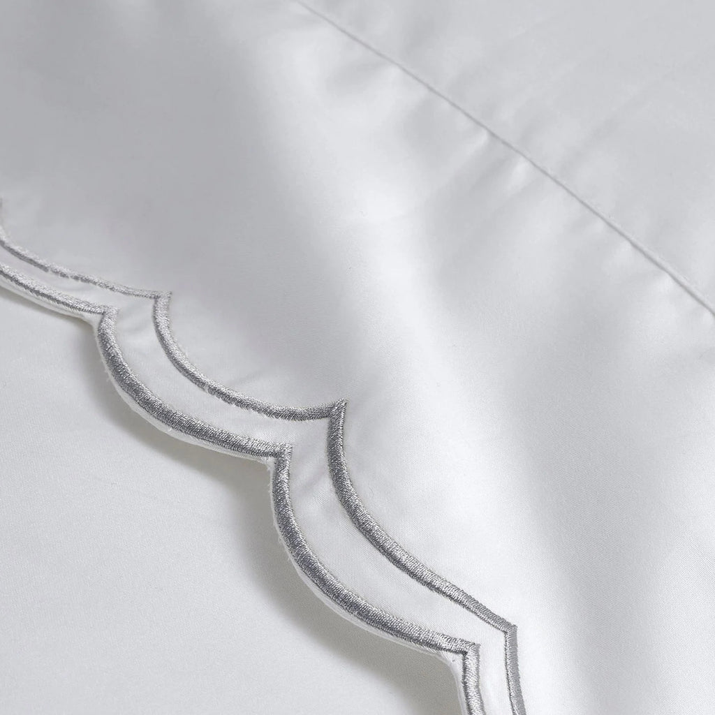 Christy "Scallop Edge" Duvet Cover Sets in Silver