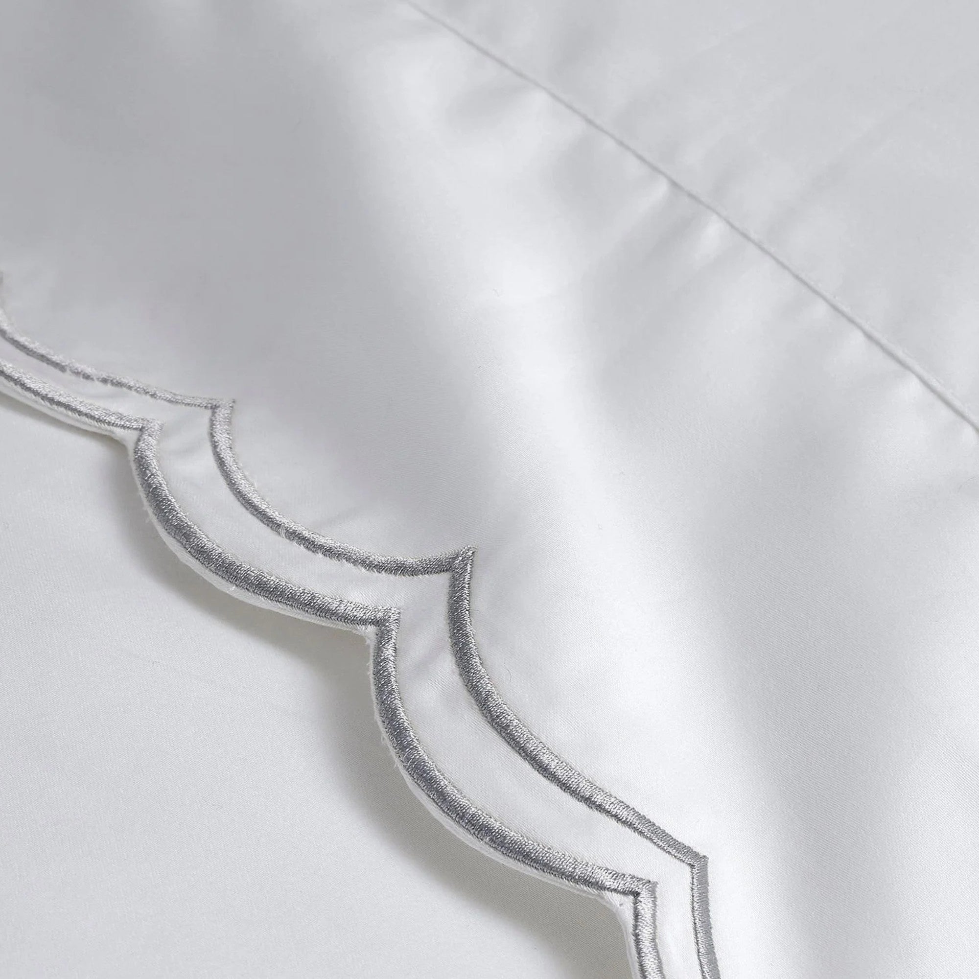 Christy "Scallop Edge" Duvet Cover Sets in Silver
