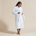 Waffle Bathrobe in White