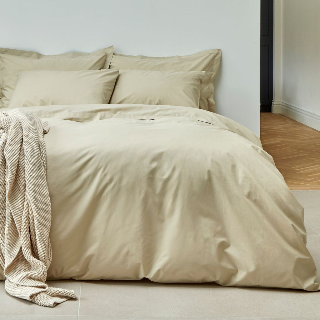 200TC Organic Plain Dyed Sheets & Duvet Covers in Hazelnut