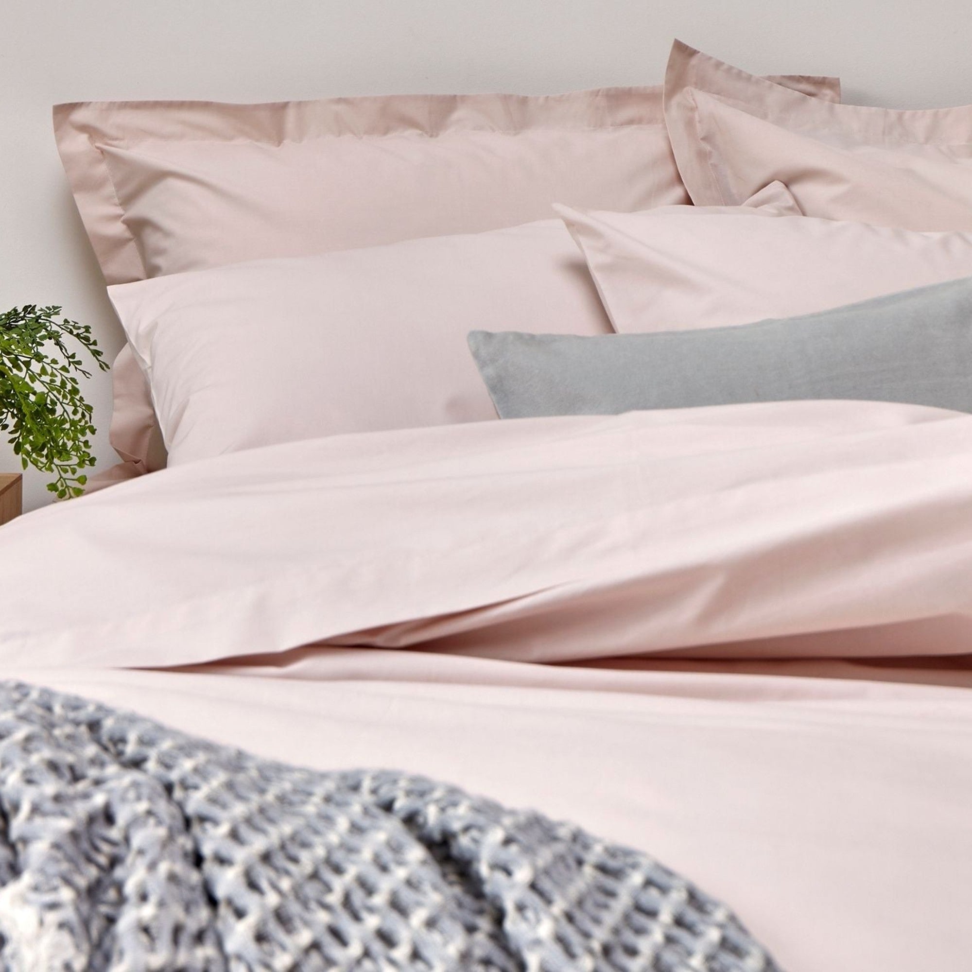 200TC Organic Plain Dyed Sheets & Duvet Covers in Powder Pink