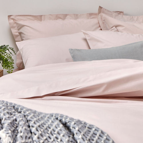 200TC Organic Plain Dyed Sheets & Duvet Covers in Powder Pink