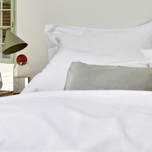 200TC Organic Plain Dyed Sheets & Duvet Covers in White