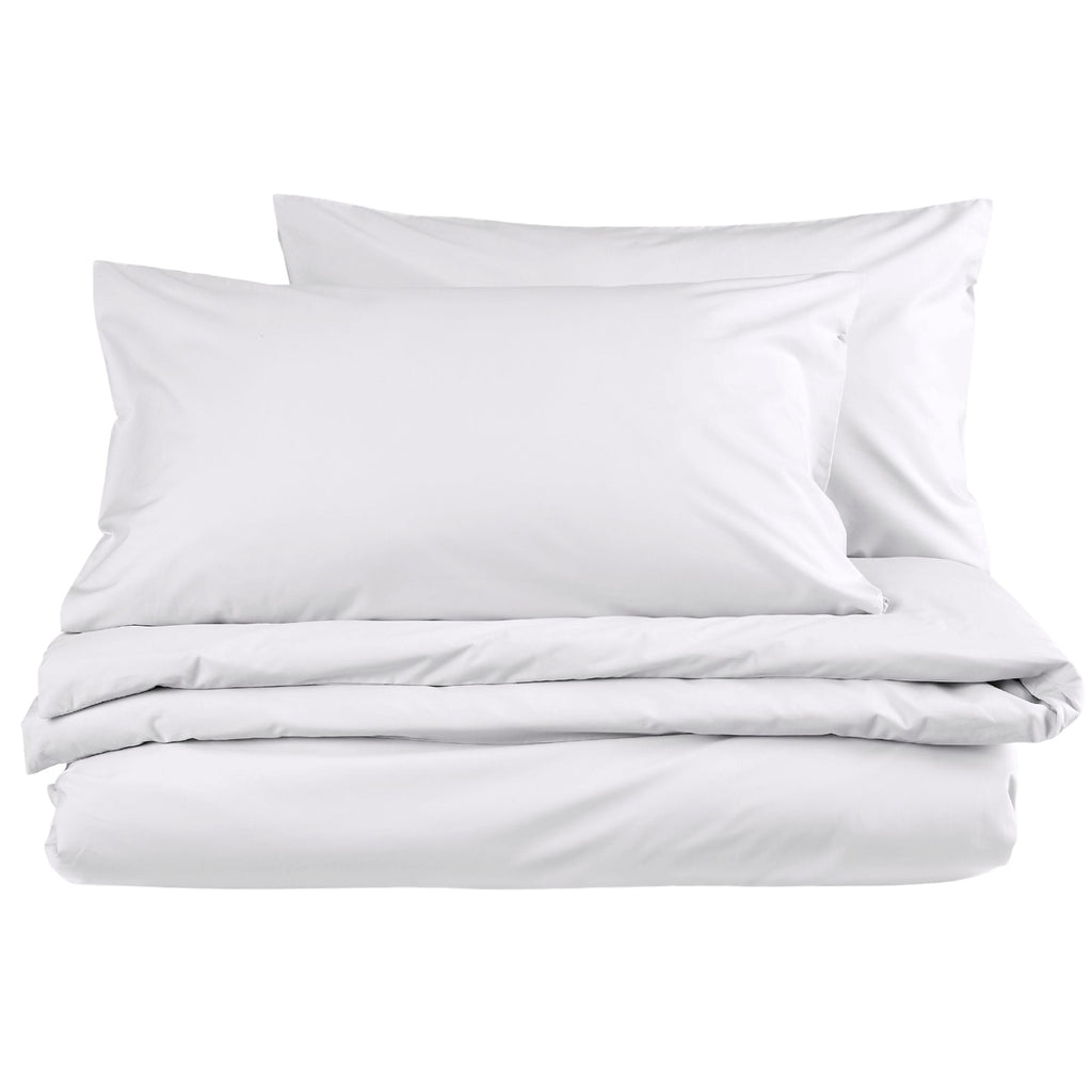 200TC Organic Plain Dyed Sheets & Duvet Covers in White