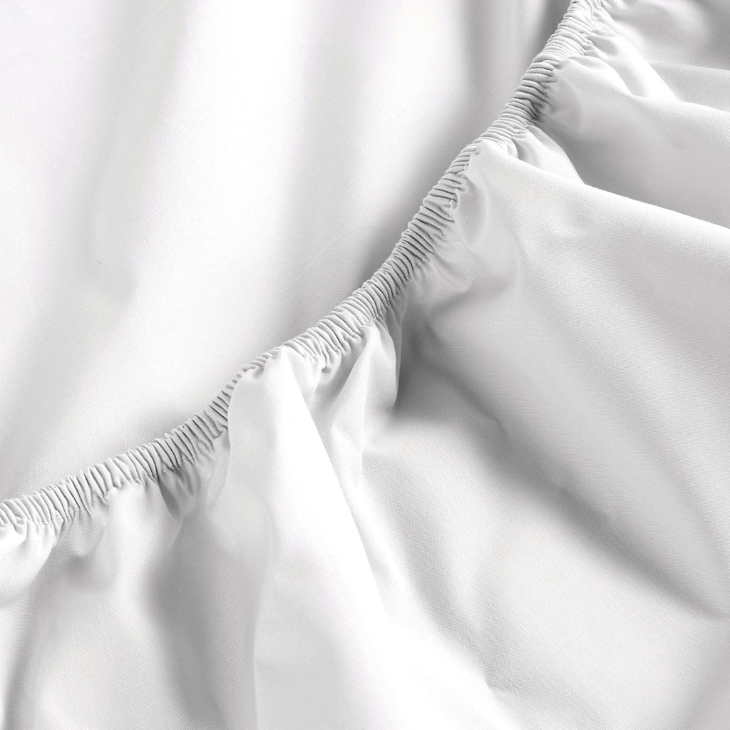 200TC Organic Plain Dyed Sheets & Duvet Covers in White