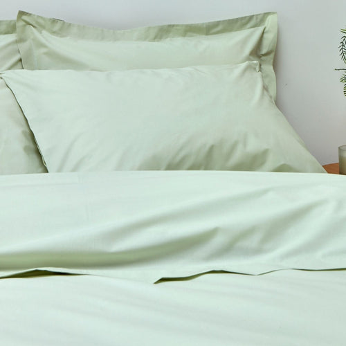 Christy "200TC Organic" Plain Dyed Sheets & Duvet Covers in Sage Green
