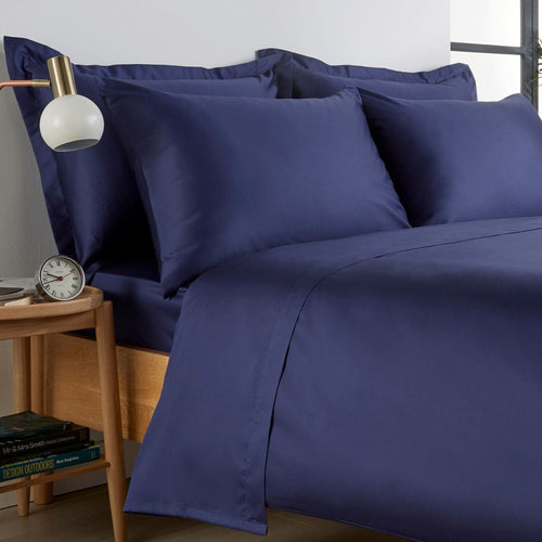 400 TC Sateen Plain Dyed Sheets in Navy