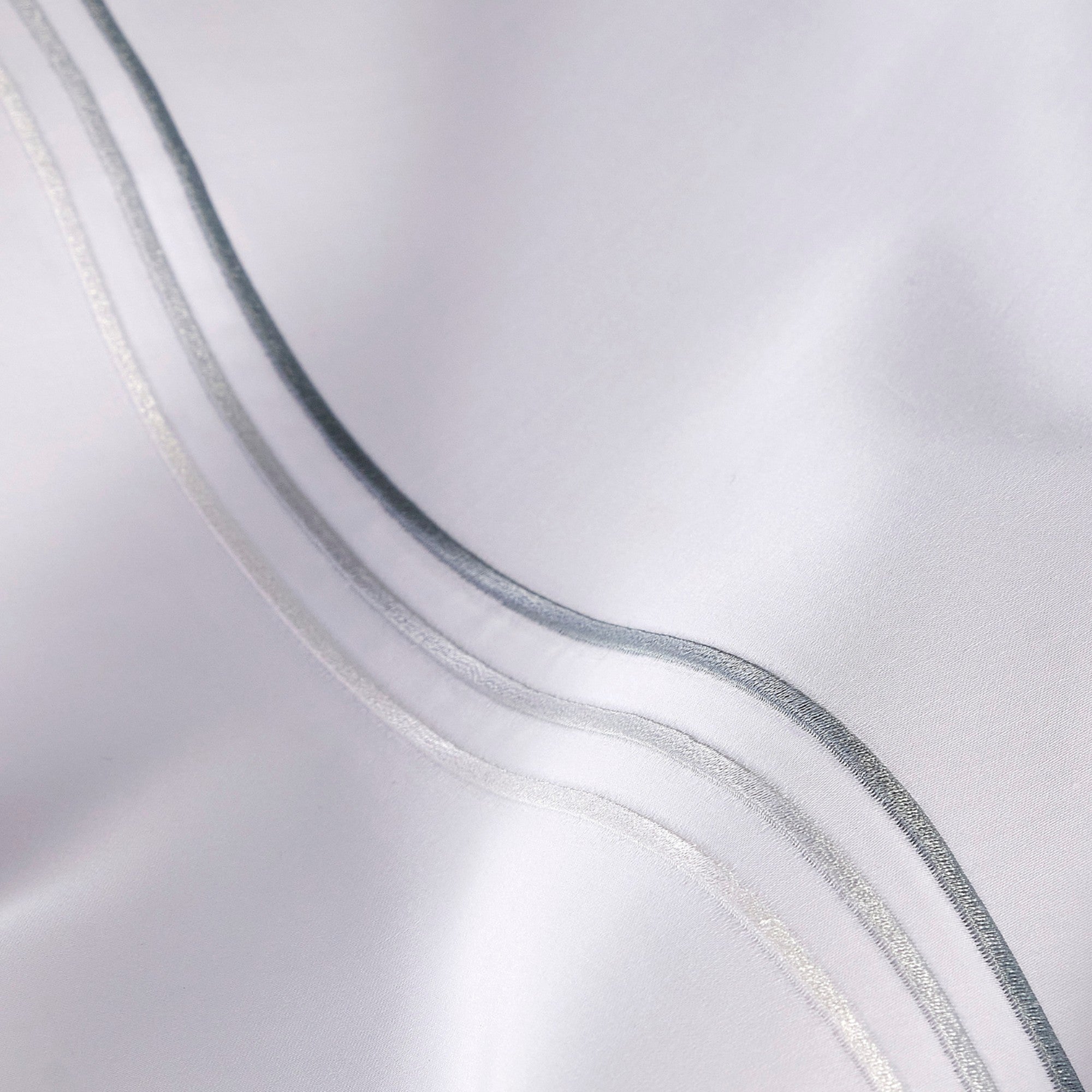 500TC Luxury Supima Bed Linen with Duck Egg Triple Embroidery
