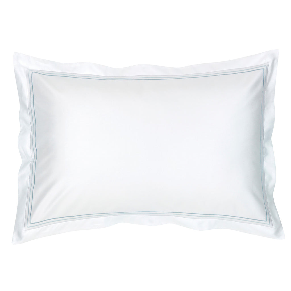 500TC Luxury Supima Bed Linen with Duck Egg Triple Embroidery