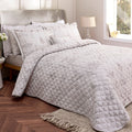 Ambroise Oyster Quilted Bedspread & Pillowcase Set in Cream/Silver