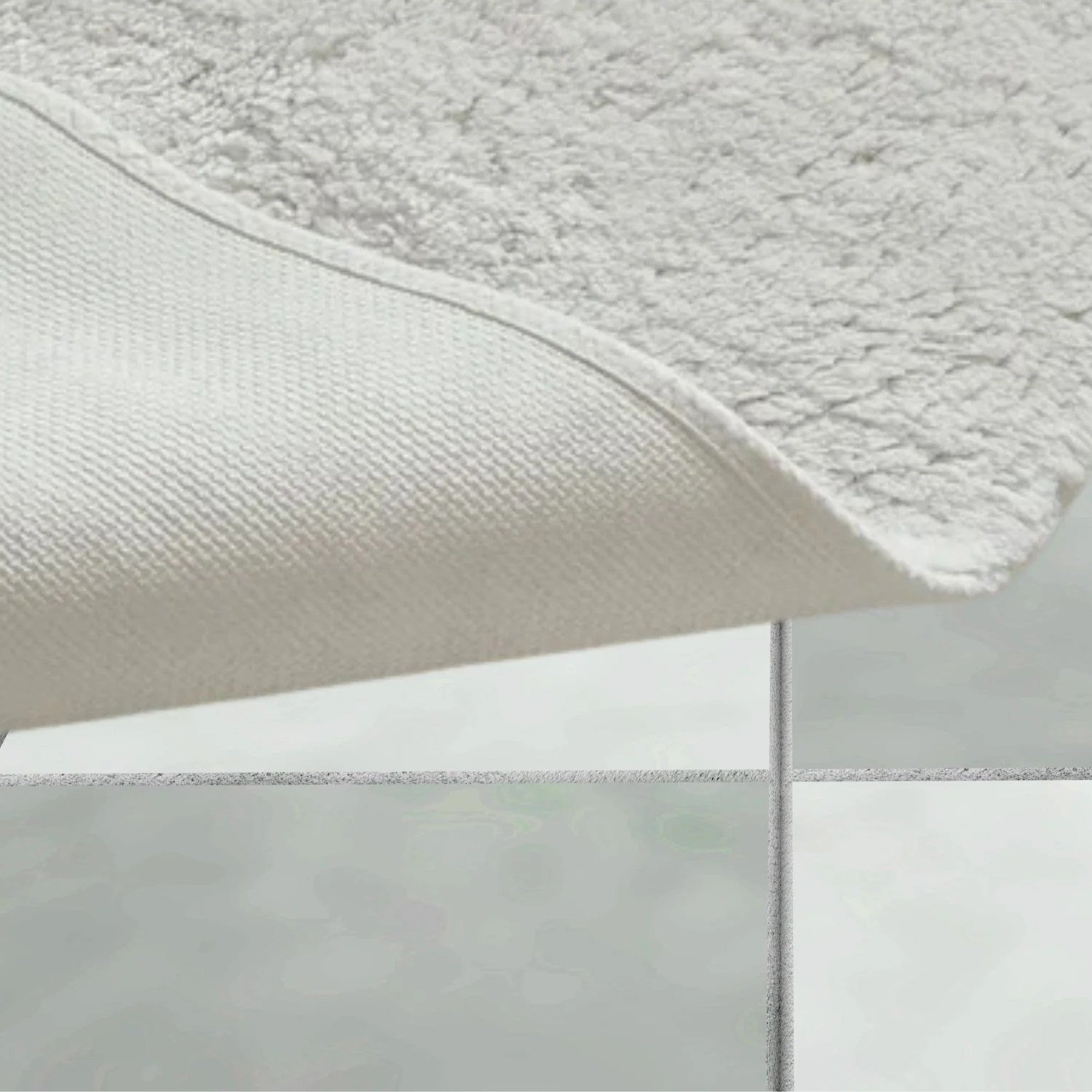 Christy "Deep Pile Rubber Back Tufted Bath Rug" White