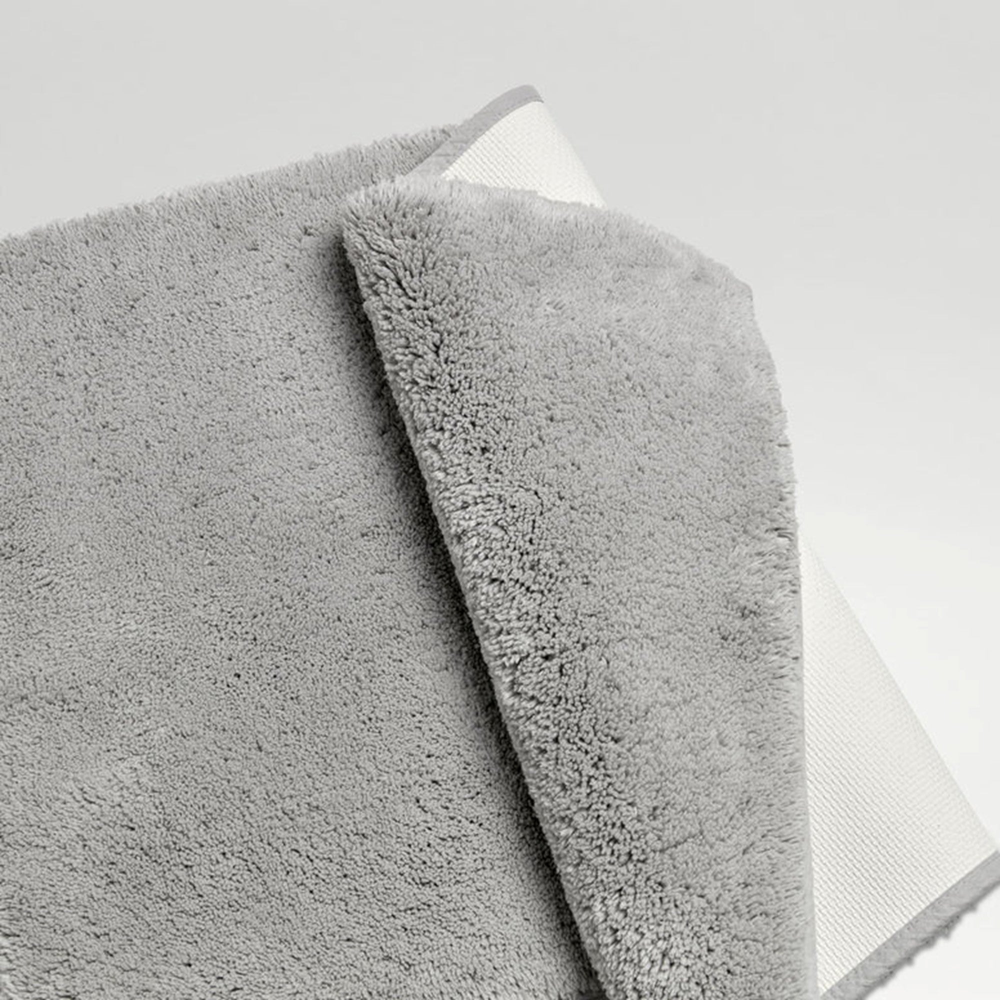 Deep Pile Rubber Back Tufted Bath Rug Dove Grey