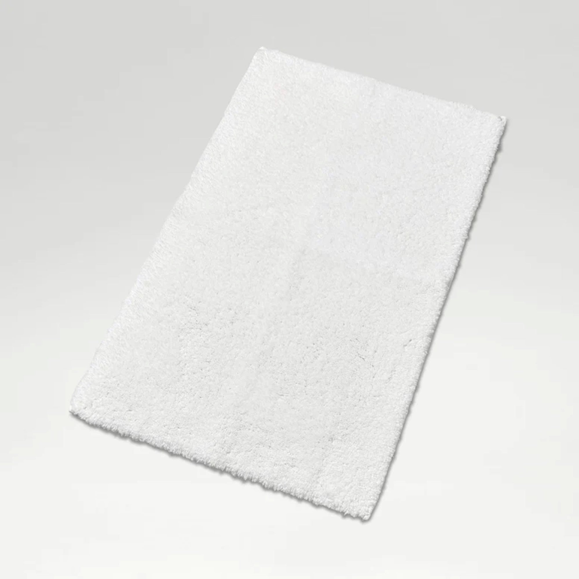 Deep Pile Rubber Back Tufted Bath Rug in White