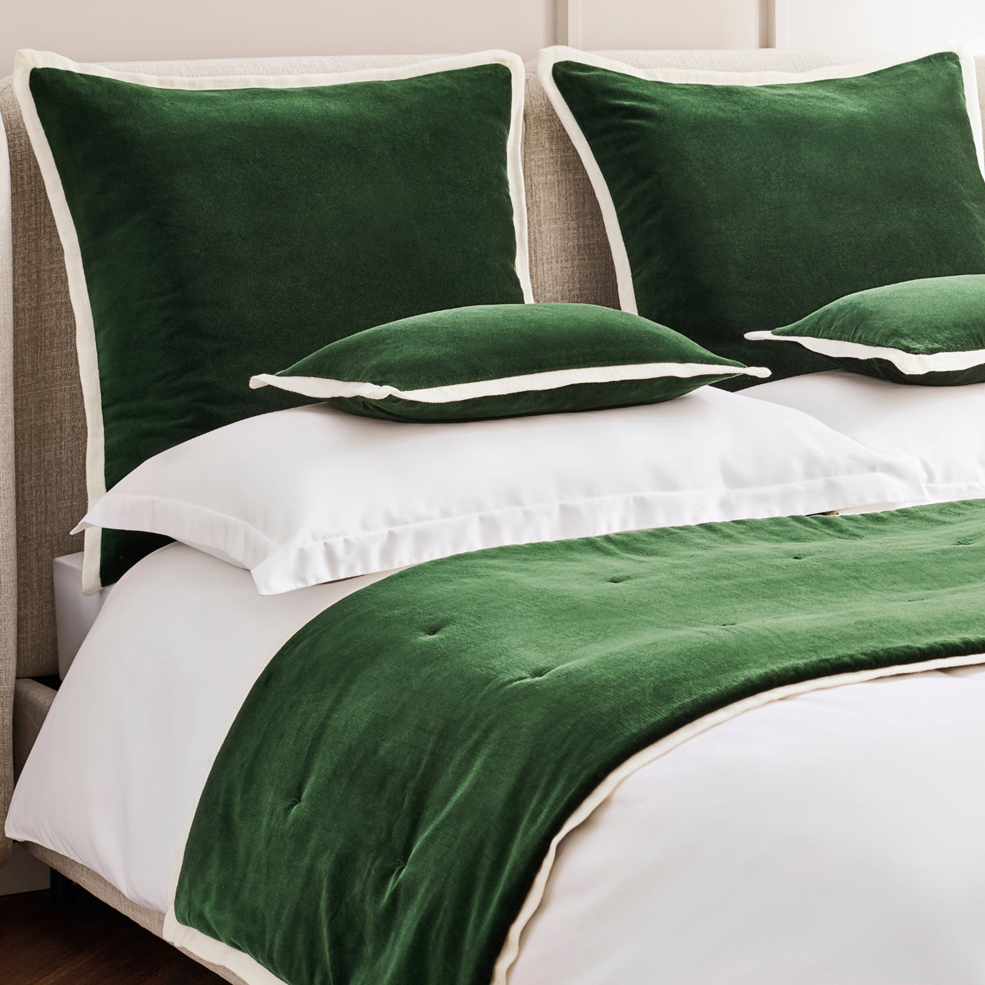 Eltham Bed Runner in Forest Green