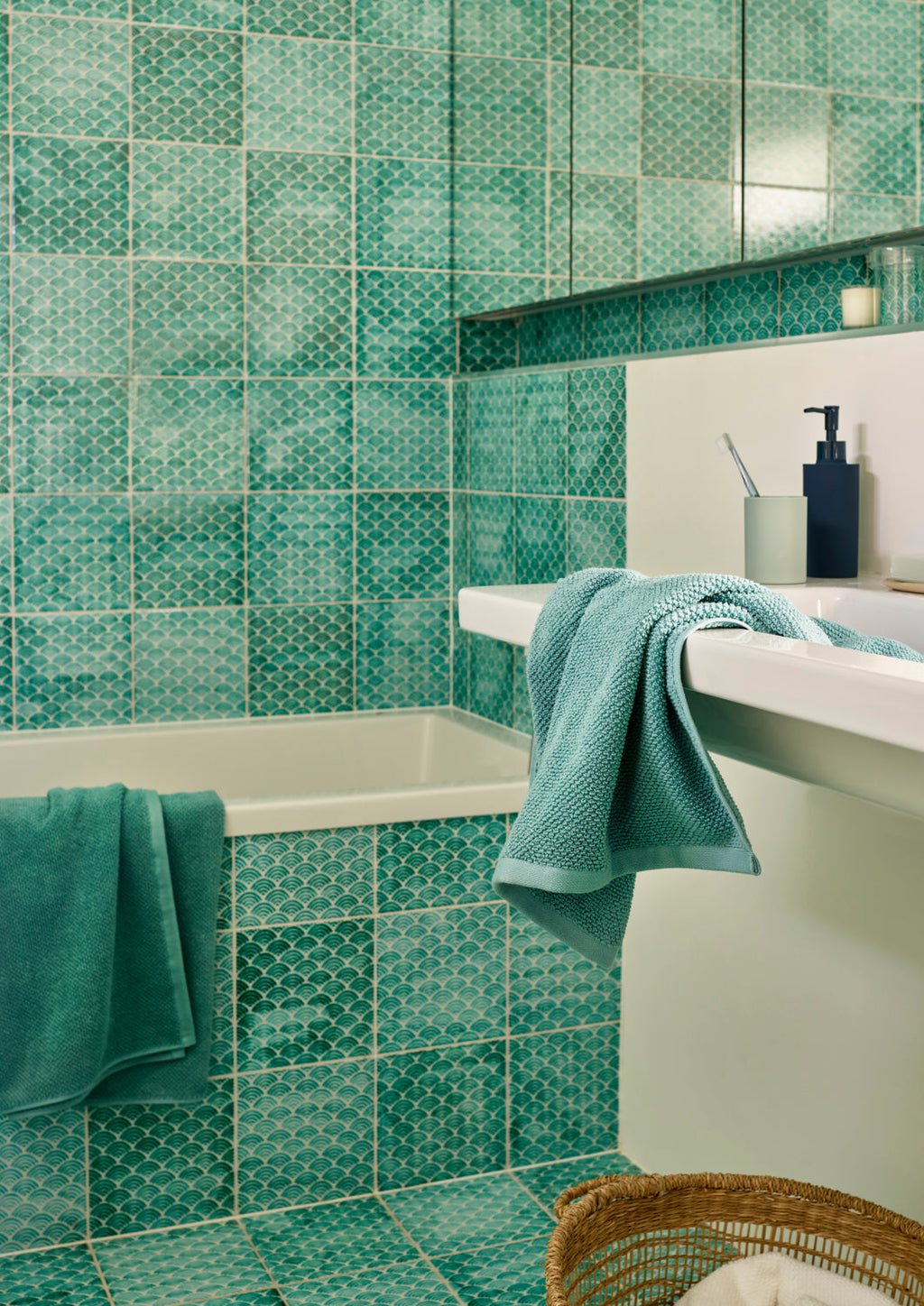 Christy "Brixton" Bath Towels Collection in Mineral Green
