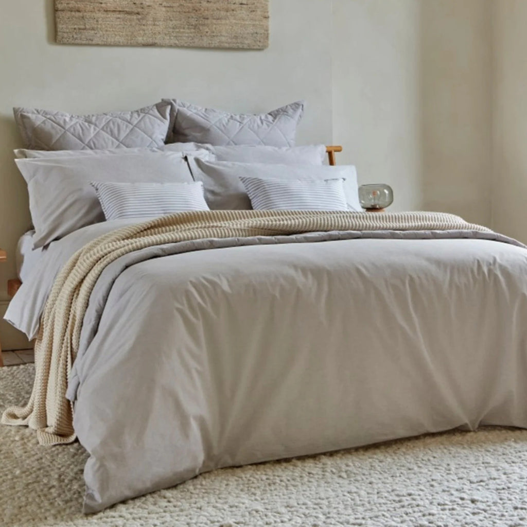 Christy "Stornoway Chambray" Duvet Cover Sets in Stone (Beige)