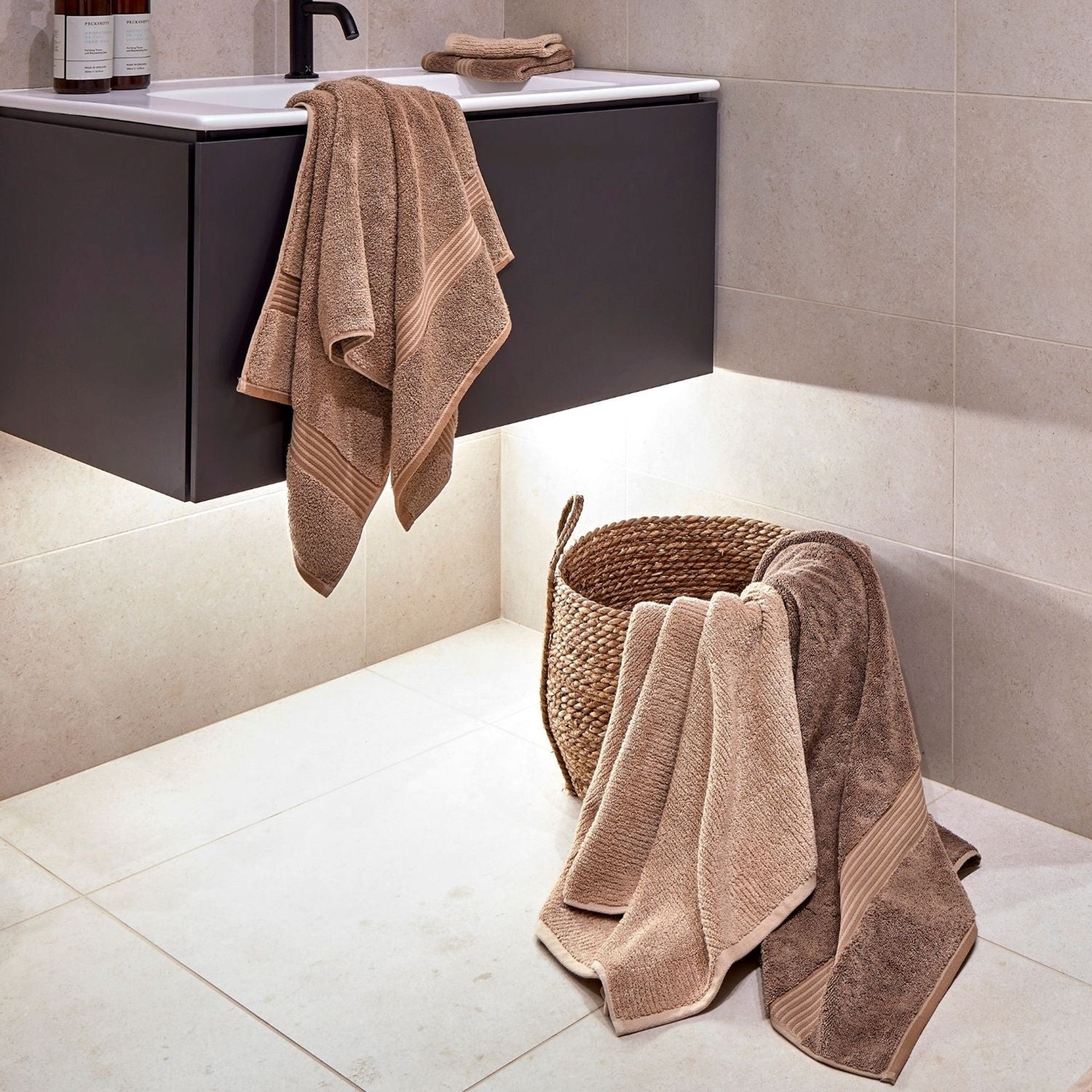 Supreme Bath Towels & Mat Collection in Stone