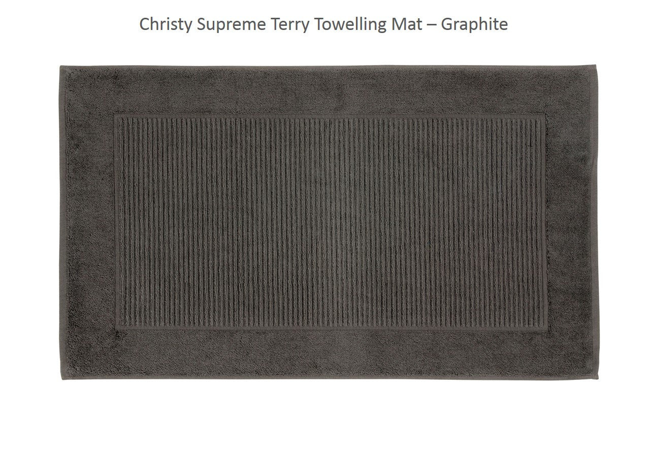 Christy "Supreme" Bath Towels & Mat Collection in Graphite