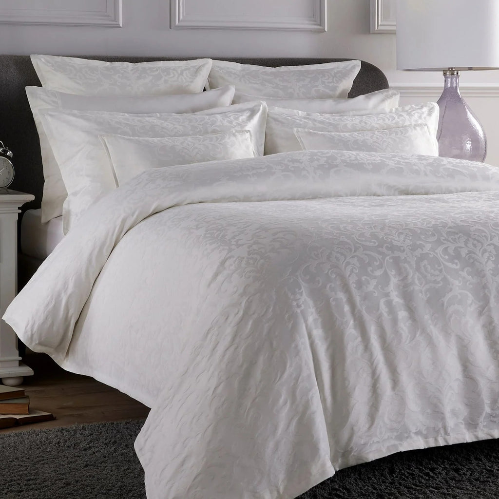 Venice Jacquard Duvet Cover Sets in White