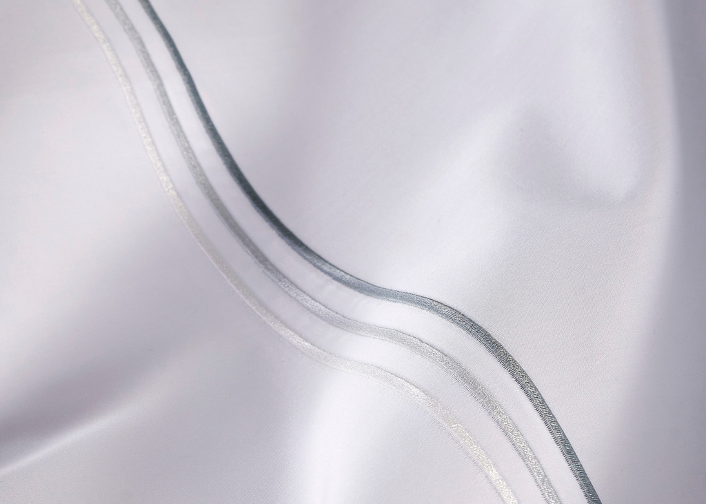 Christy "500TC Luxury Supima" Bed Linen with Duck Egg Triple Embroidery