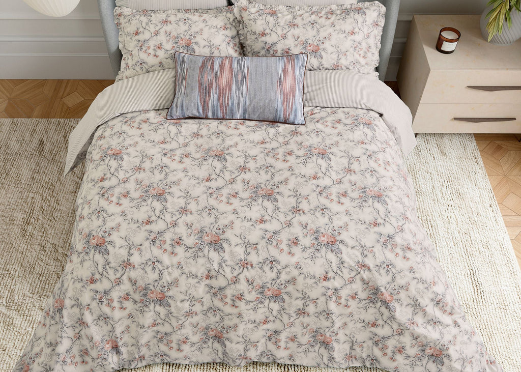 Bedeck of Belfast "Estelle" Duvet Cover and Oxford Pillowcase in Red
