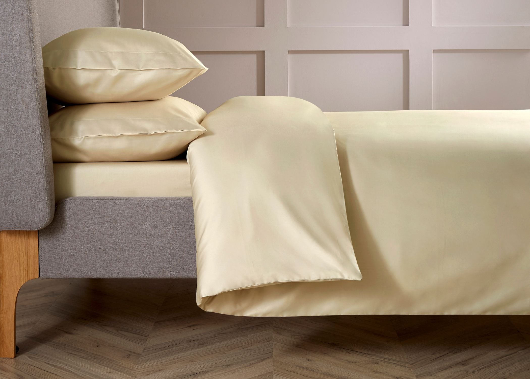 Christy "400 TC Sateen" Plain Dyed Sheets in Colour Soft Gold